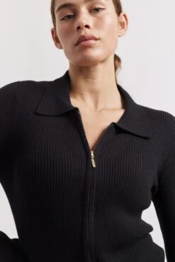 Lucy Cotton Cashmere Top In Blacklead -Deux Amies Shop alessandra shirts lucy cotton cashmere top in blacklead 41477500993830