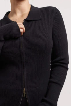 Lucy Cotton Cashmere Top In Blacklead -Deux Amies Shop alessandra shirts lucy cotton cashmere top in blacklead 41477544083750