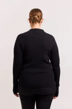 Lucy Cotton Cashmere Top In Blacklead -Deux Amies Shop alessandra shirts lucy cotton cashmere top in blacklead 41477544608038