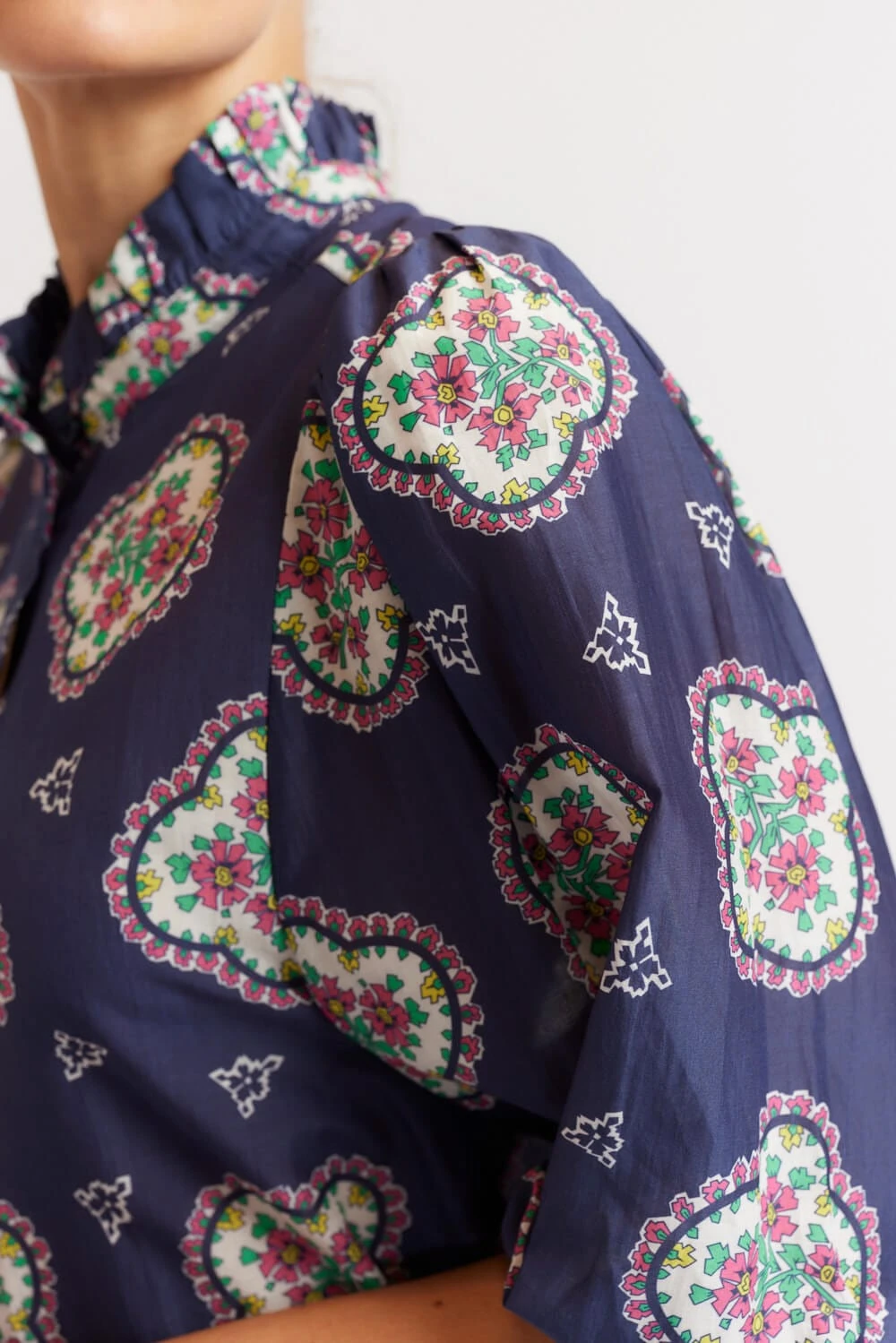 Lume Shirt In Navy Mosaic 4 Lume Shirt In Navy Mosaic - Image 4