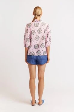 Lume Shirt In Pale Pink Mosaic -Deux Amies Shop alessandra shirts lume shirt in pale pink mosaic 40008964079910