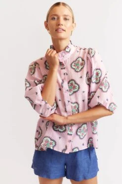 Lume Shirt In Pale Pink Mosaic