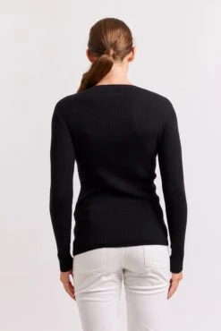 Marley Cotton Cashmere Top In Black -Deux Amies Shop alessandra shirts marley cotton cashmere top in black 41312898089254