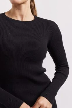 Marley Cotton Cashmere Top In Black -Deux Amies Shop alessandra shirts marley cotton cashmere top in black 41312898482470