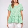 Toffee Top In Basil Ditsy