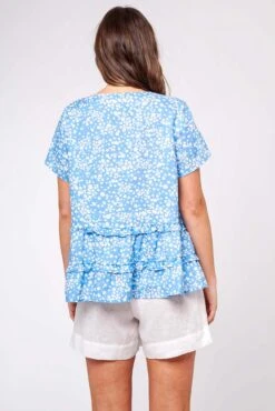 Toffee Top In Bluebell Ditsy -Deux Amies Shop alessandra shirts toffee top in bluebell ditsy 40090885882150