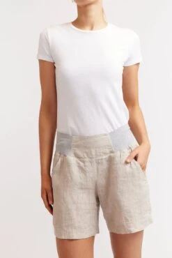 Midi Linen Shorts In String