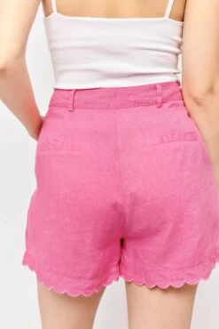 Mod Short In Strawberry Linen -Deux Amies Shop alessandra shorts mod short in strawberry linen 31268075405366
