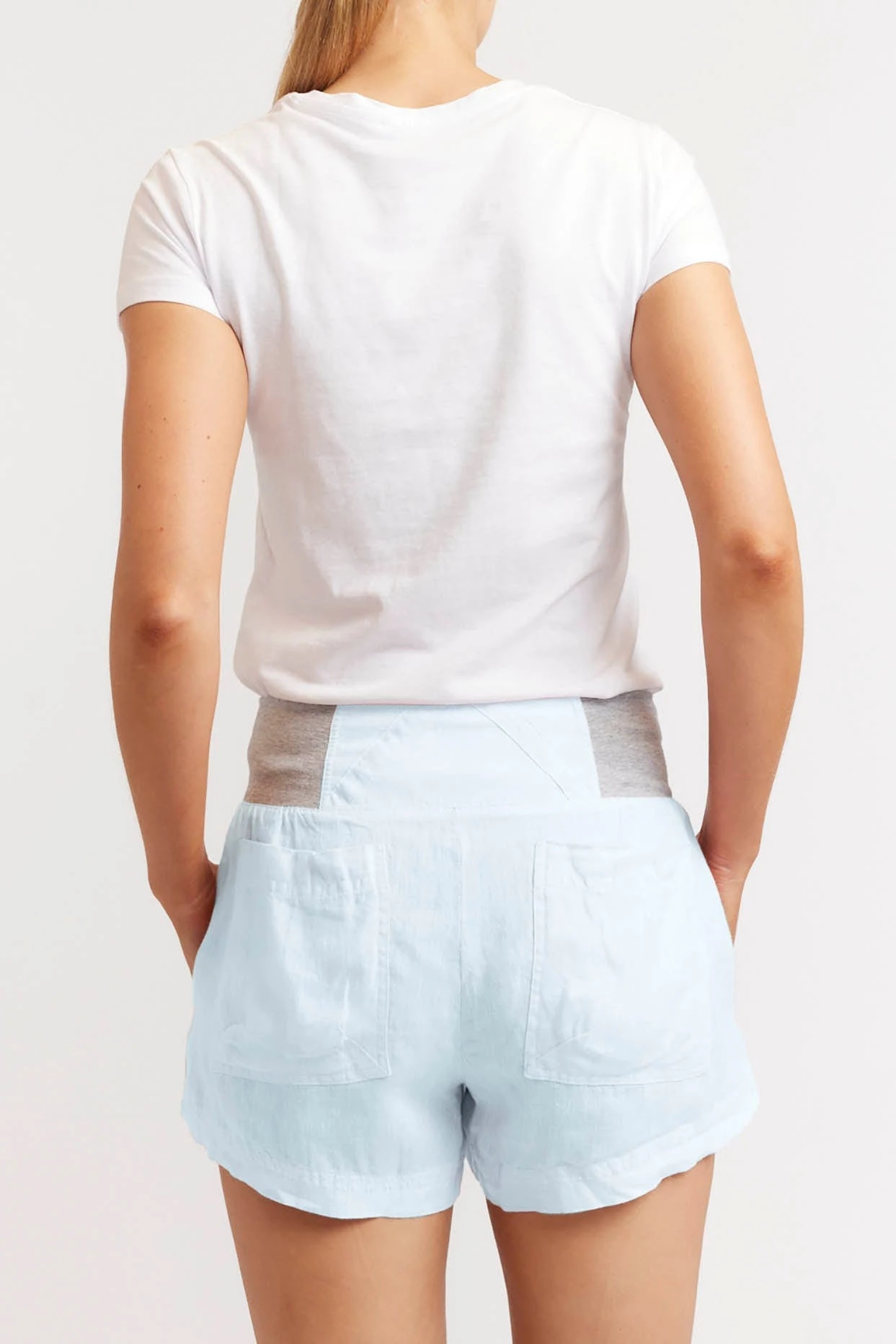 Shortie Linen Shorts In Ice Blue 2 Shortie Linen Shorts In Ice Blue - Image 2