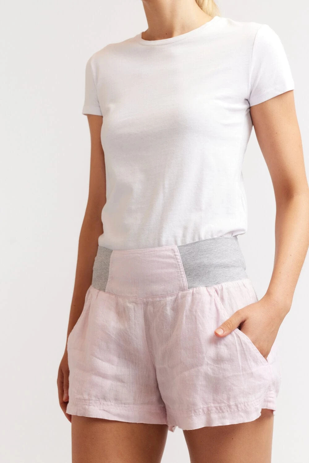 Shortie Linen Shorts In Sherbet 2 Shortie Linen Shorts In Sherbet - Image 2