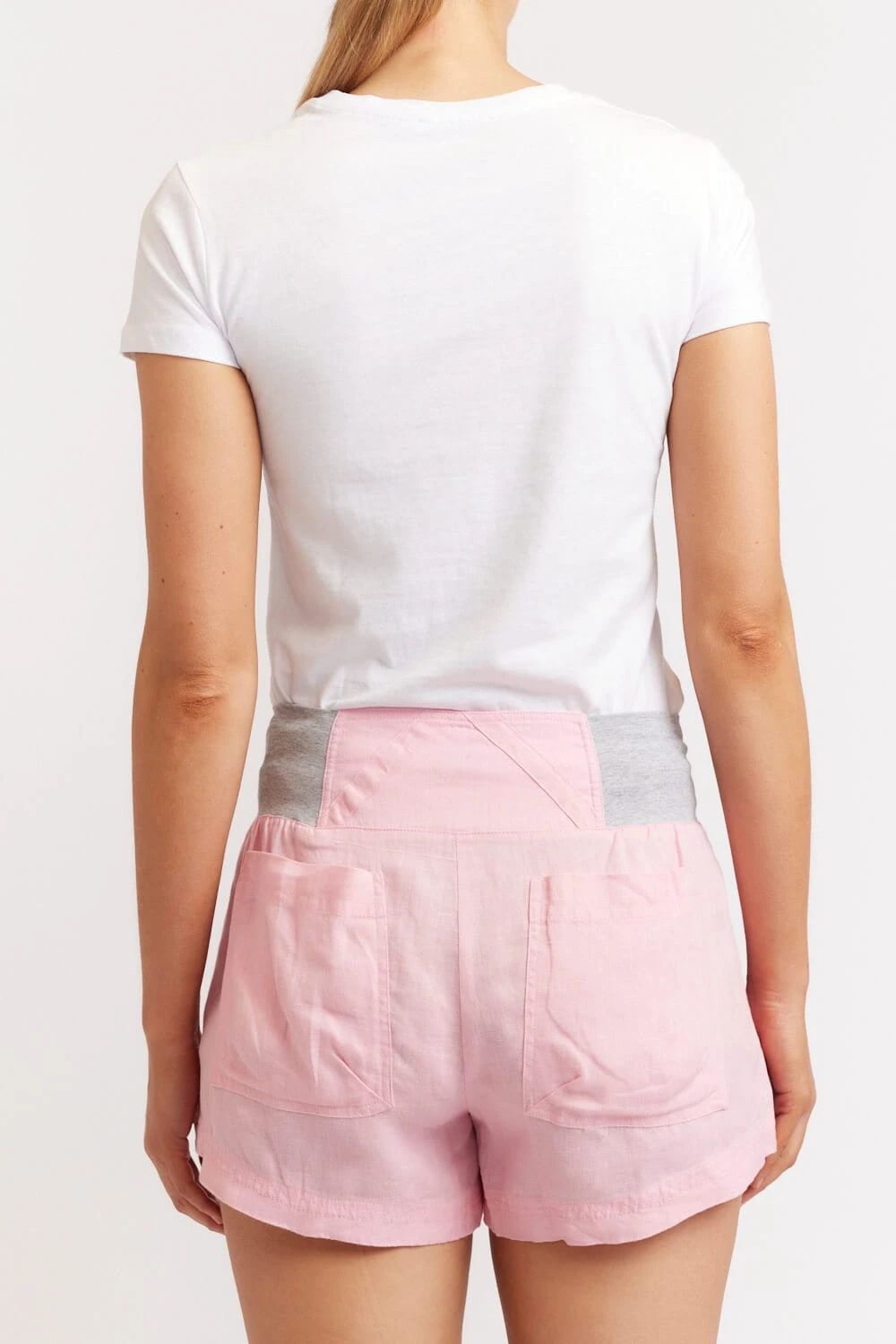 Shortie Linen Shorts In Soft Pink 3 Shortie Linen Shorts In Soft Pink - Image 3