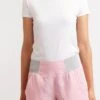 Shortie Linen Shorts In Soft Pink