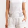 Shortie Linen Shorts In White