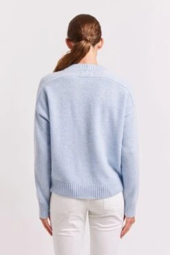 Blair Cashmere Sweater In Water -Deux Amies Shop alessandra sweater blair cashmere sweater in water 41227242078502