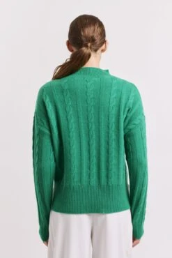 Colbie Cashmere Sweater In Jade -Deux Amies Shop alessandra sweater colbie cashmere sweater in jade 41227771642150