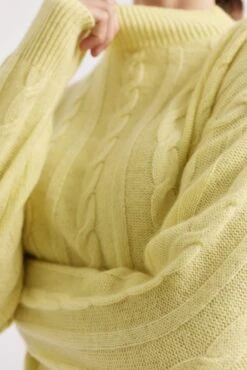 Colbie Cashmere Sweater In Lemon -Deux Amies Shop alessandra sweater colbie cashmere sweater in lemon 41227653873958