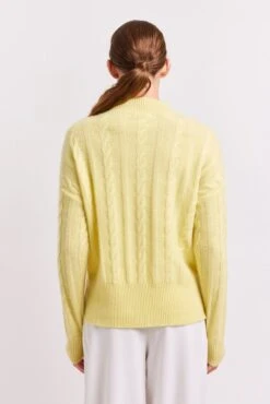 Colbie Cashmere Sweater In Lemon -Deux Amies Shop alessandra sweater colbie cashmere sweater in lemon 41227654070566