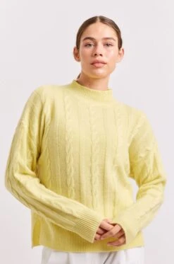 Colbie Cashmere Sweater In Lemon