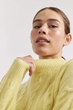Colbie Cashmere Sweater In Lemon -Deux Amies Shop alessandra sweater colbie cashmere sweater in lemon 41227656560934