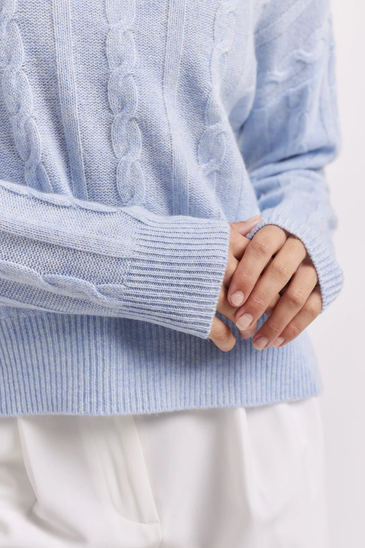 Colbie Cashmere Sweater In Water 2 Colbie Cashmere Sweater In Water - Image 2