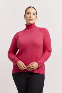 Fifi Polo Cashmere Sweater In Crimson -Deux Amies Shop alessandra sweater fifi polo cashmere sweater in crimson 41227298373926