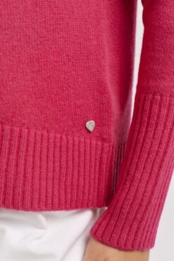 Fifi Polo Cashmere Sweater In Crimson -Deux Amies Shop alessandra sweater fifi polo cashmere sweater in crimson 41227303518502