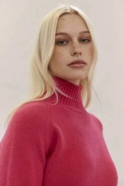 Fifi Polo Cashmere Sweater In Crimson -Deux Amies Shop alessandra sweater fifi polo cashmere sweater in crimson 41255873052966