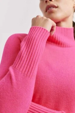 Fifi Polo Cashmere Sweater In Electric Pink -Deux Amies Shop alessandra sweater fifi polo cashmere sweater in electric pink 41322110845222