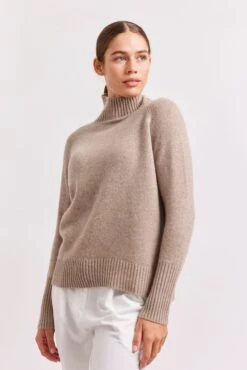 Fifi Polo Cashmere Sweater In Walnut