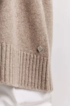 Fifi Polo Cashmere Sweater In Walnut -Deux Amies Shop alessandra sweater fifi polo cashmere sweater in walnut 41227393794342