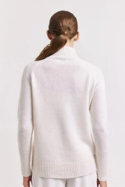 Fifi Polo Cashmere Sweater In White -Deux Amies Shop alessandra sweater fifi polo cashmere sweater in white 41227400446246