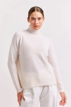 Fifi Polo Cashmere Sweater In White