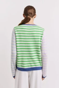 Henley Cashmere Sweater In Lime Green -Deux Amies Shop alessandra sweater henley cashmere sweater in lime green 41227967627558