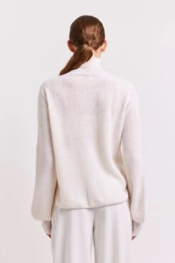 Pepper Cashmere Sweater In White -Deux Amies Shop alessandra sweater pepper cashmere sweater in white 41228032508198
